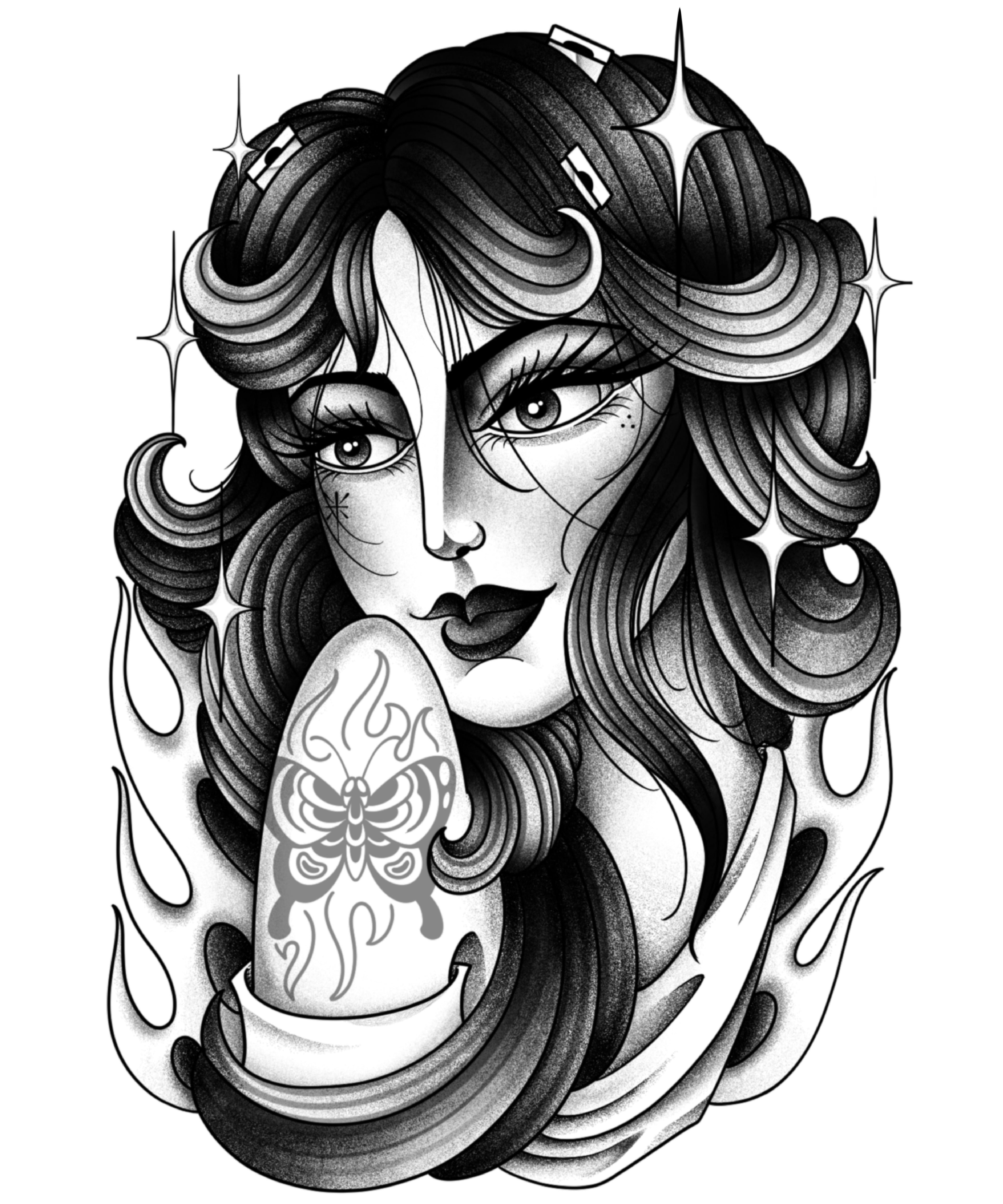 Tattooed Lady Art Print - Thomas Alaniz - 11x14